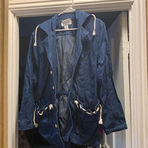 Hooded Denim Lightweight Jacket